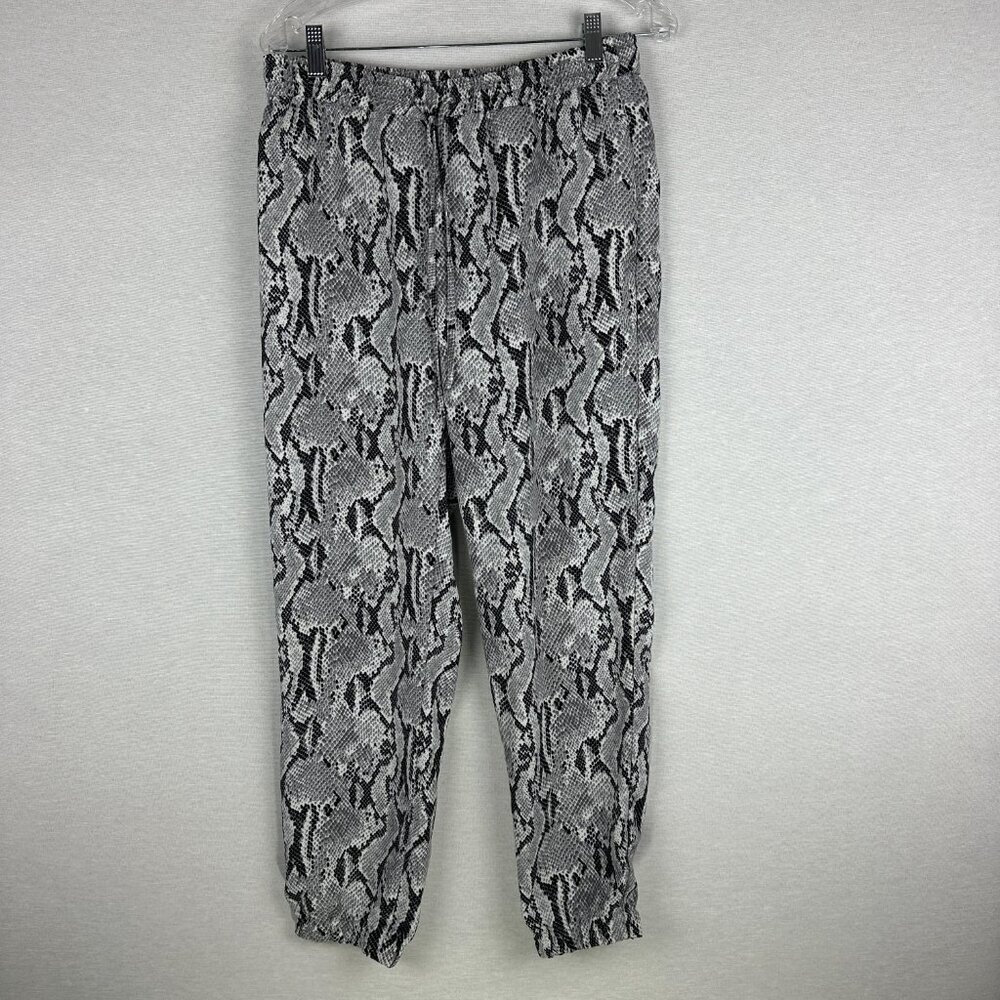 EXPRESS WOMEN'S HIGH RISE SNEAKSKIN PRINT CUFFED ANKLES JOGGER PANTS SIZE M